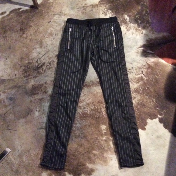 pinstripe track pants
